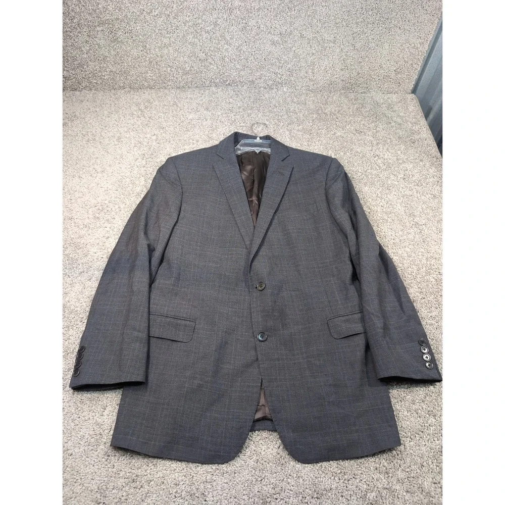 Brooks Brothers Regent Fit Wool Blend Blazer‎ Gray Plaid Mens Size 44R